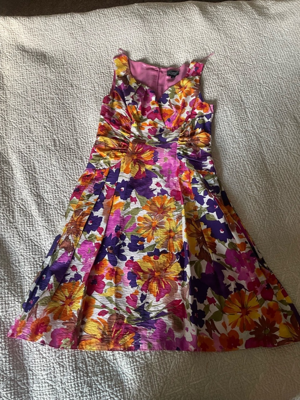 Adrianna Papell Floral Fit-and-Flare Dress size 12 wedding guest